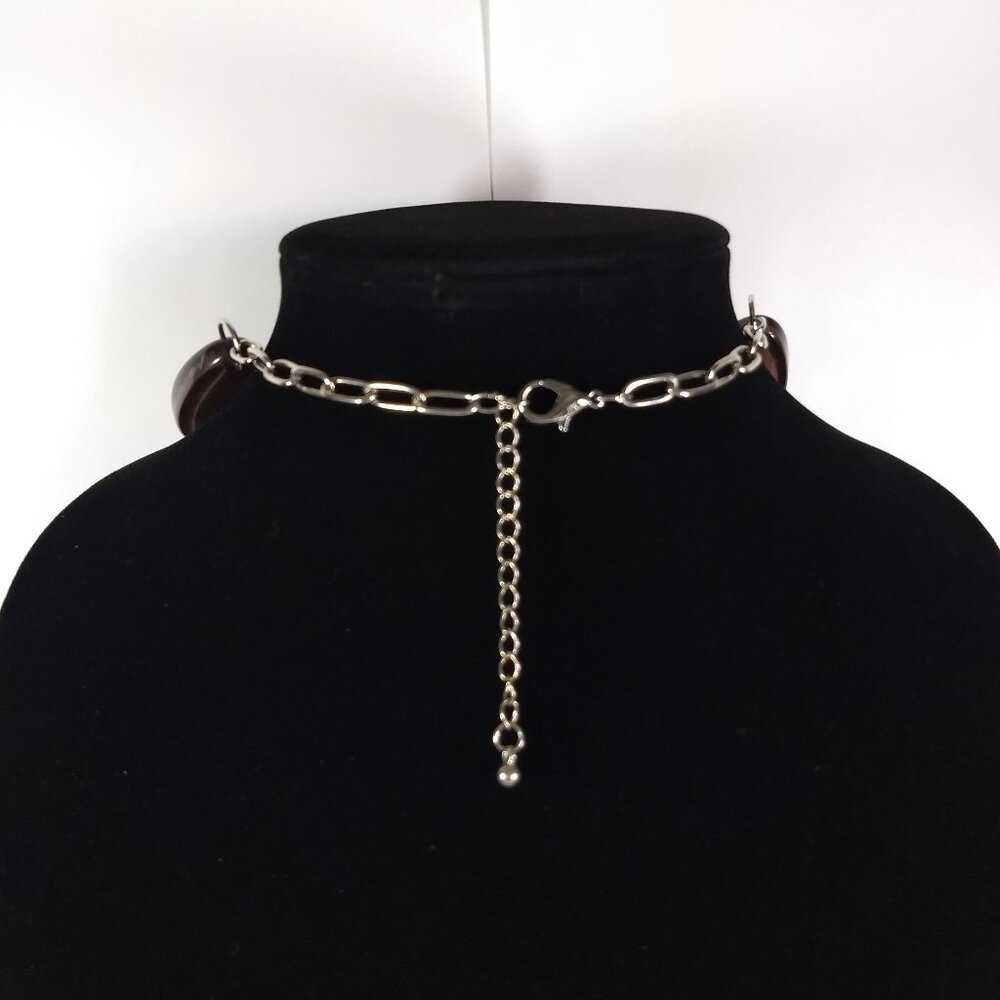 Large Rounded Jointed Statement Flat Bead Silver … - image 5